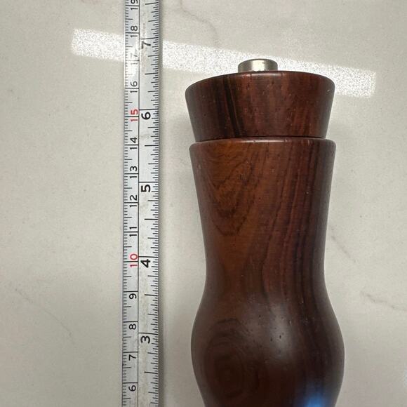 New Vintage Haenlein Winterthur Dark Wood Teak Pepper Mill Mid-Century Modern - Picture 8 of 8